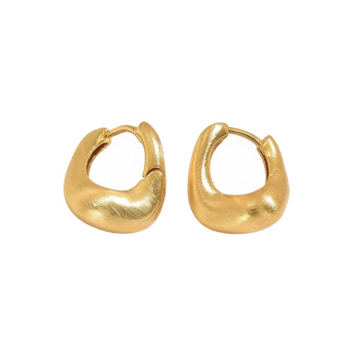 Wholesale Minimalist Stainless Steel Brushed Huggie Earrings