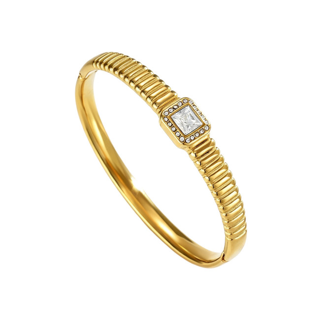 Wholesale Stainless Steel CZ Bangle Set