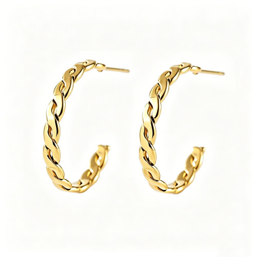 Wholesale Stainless Steel Twisted Rope Hoop Earrings
