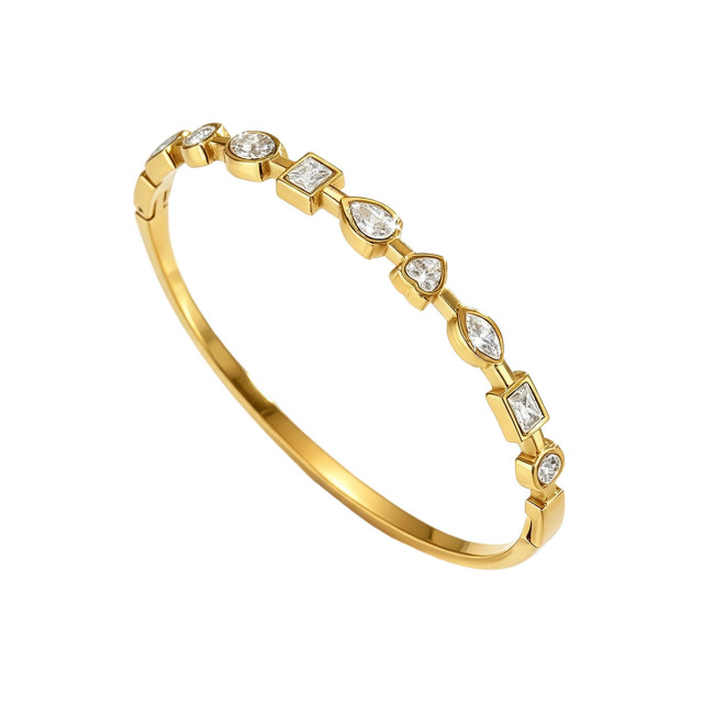 Wholesale Stainless Steel CZ Bangle Set