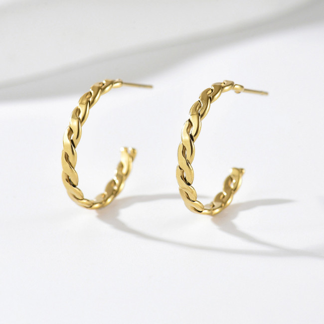 Wholesale Stainless Steel Twisted Rope Hoop Earrings