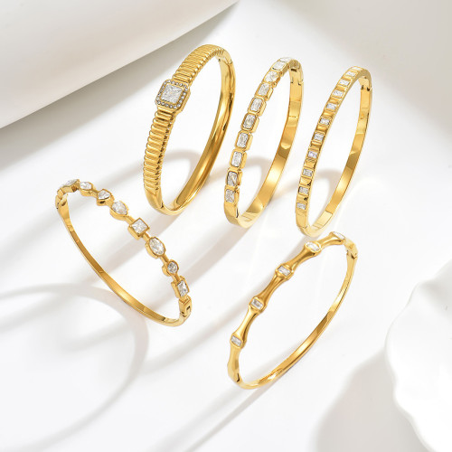 Wholesale Stainless Steel CZ Bangle Set