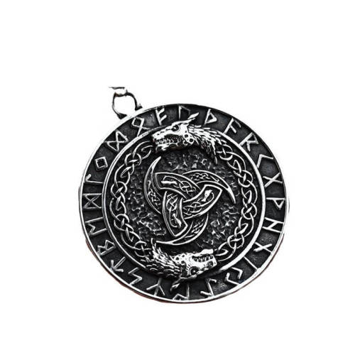 Wholesale Stainless Steel Double Dragon Triskelion Rune Pendant