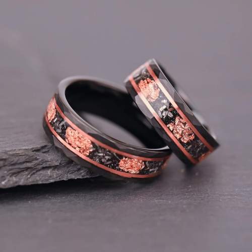 Wholesale 8mm Black Hammered Tungsten Carbide Band Ring
