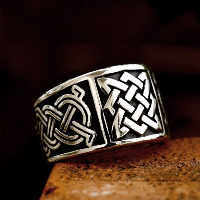 Wholesale Stainless Steel Vintage Star Celtic Knot Ring