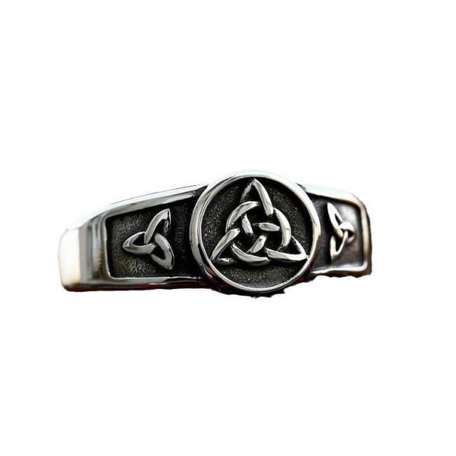 Wholesale Vintage Celtic Triquetra Knot Stainless Steel Ring