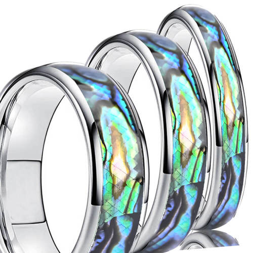 Wholesale Tungsten Carbide Abalone Shell Inlay Wedding Band