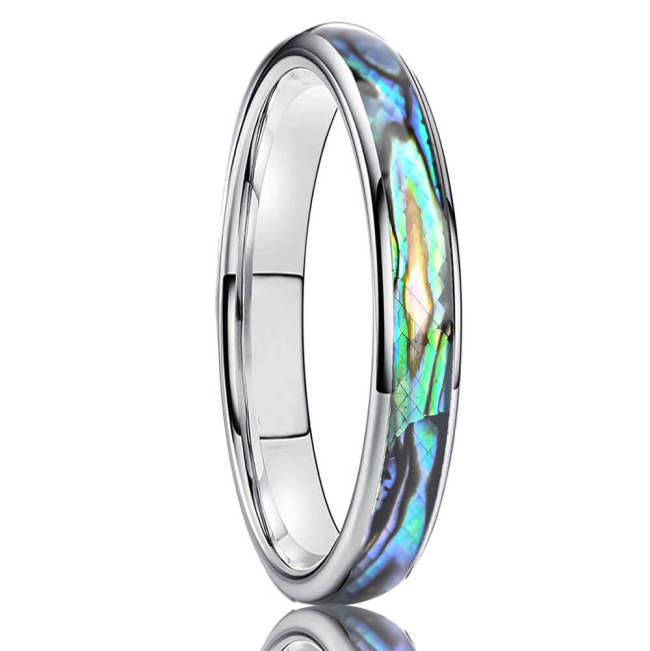 Wholesale Tungsten Carbide Abalone Shell Inlay Wedding Band