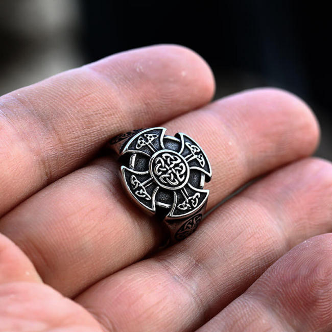 Wholesale Stainless Steel Viking Celtic Cross Knotwork Ring