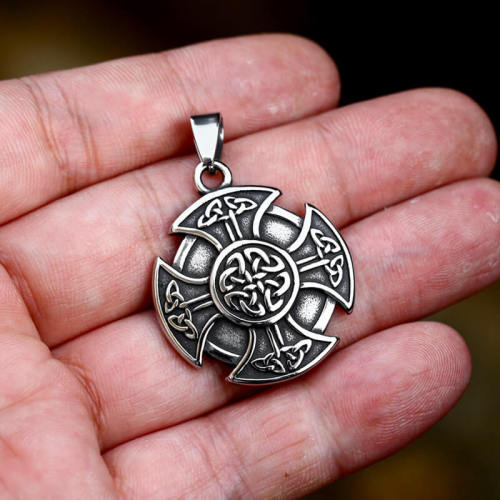 Wholesale Celtic Circle Cross Knotwork Stainless Steel Pendant