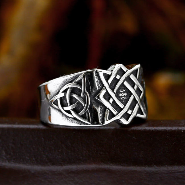 Wholesale Vintage Celtic Knot Stainless Steel Ring