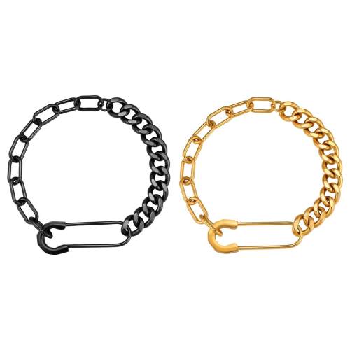 Wholesale Stainless Steel Safety Pin Clasp Chain Bracelet