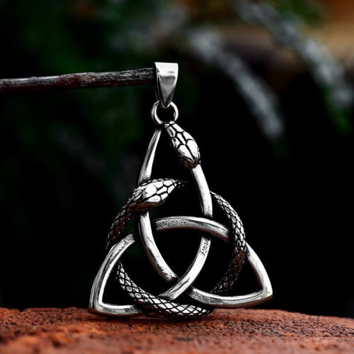Wholesale Vintage Stainless Steel Celtic Serpent  Knot Pendant