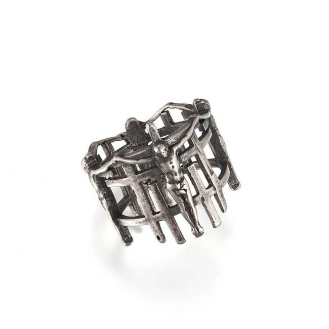 Wholesale Stainless Steel Jesus Crucifix Band Ring