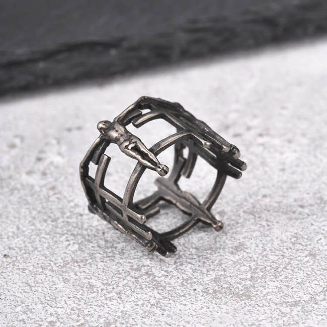 Wholesale Stainless Steel Jesus Crucifix Band Ring