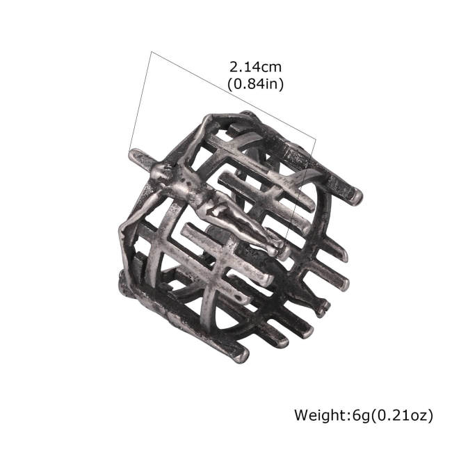 Wholesale Stainless Steel Jesus Crucifix Band Ring