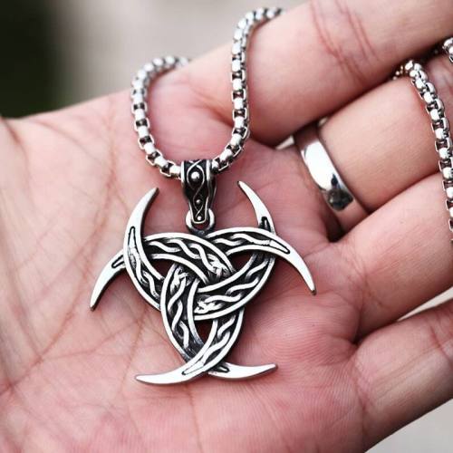 Wholesale Men's Stainless Steel Viking Triple Horn Pendant