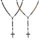 Wholesale Black Bead Cross Rosary Necklace