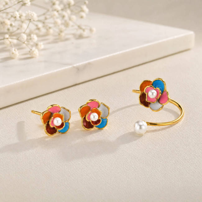 Wholesale Waterproof Camellia Flower Pearl Jewelry Collection