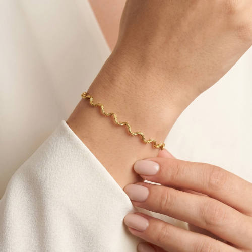 Wholesale Waterproof Stainless Steel Wavy Chain Jewelry Set