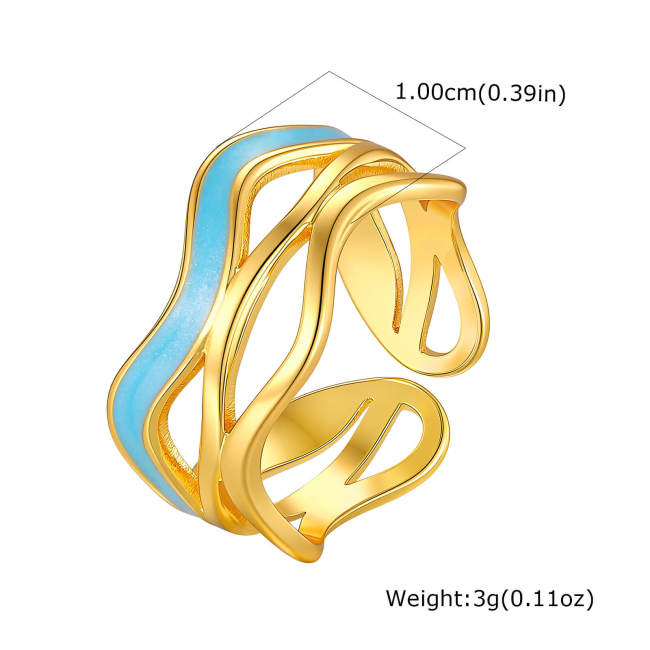 Wholesale Stainless Steel Enamel Wavy Cutout Ring