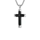 Wholesale Stainless Steel Two-Tone Black & Silver Cross Pendant