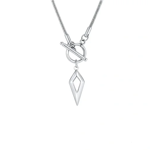 Wholesale Stainless Steel Rhombus Toggle Clasp Snake Chain Necklace