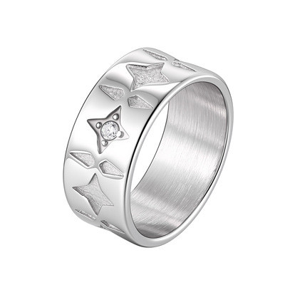 Wholesale Stainless Steel North Star CZ Band Ring