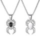 Wholesale Stainless Steel Black Gemstone Spider Pendant