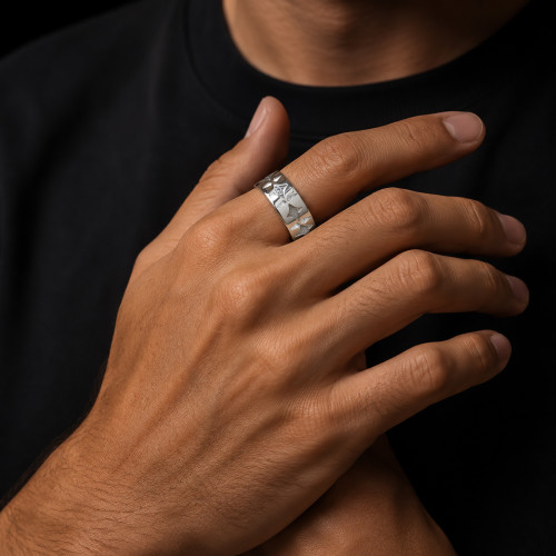 Wholesale Stainless Steel North Star CZ Band Ring