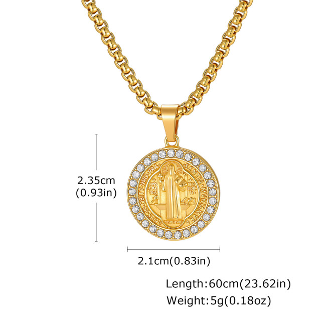 Wholesale Religious Stainless Steel Crystal Pendant