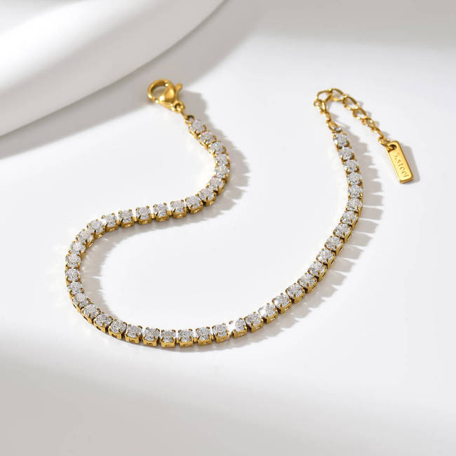 Wholesale Stainless Steel CZ Infinity Tennis Bracelet Set