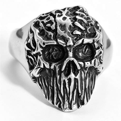 Wholesale Unisex Stainless Steel Molten Skull Ring