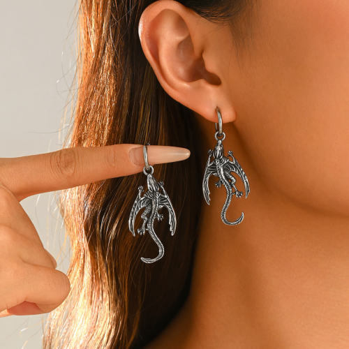 Wholesale Stainless Steel Flying Dragon Earrings