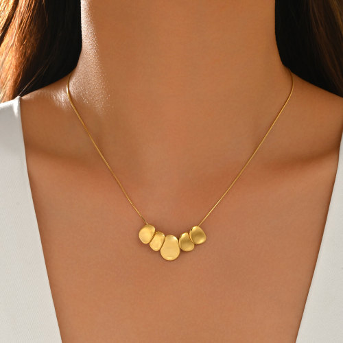 Wholesale Stainless Steel Minimalist Multi-Disc Statement Necklace