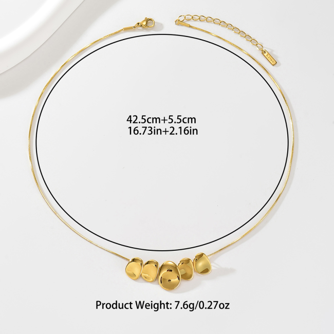 Wholesale Stainless Steel Minimalist Multi-Disc Statement Necklace