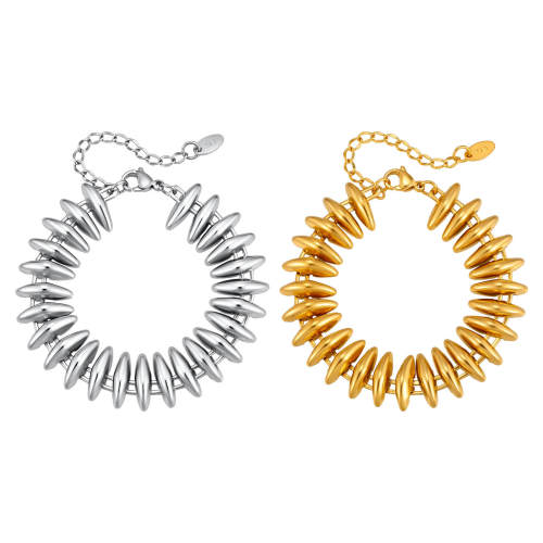 Wholesale Stainless Steel Spiked Rice Bead Bracelet