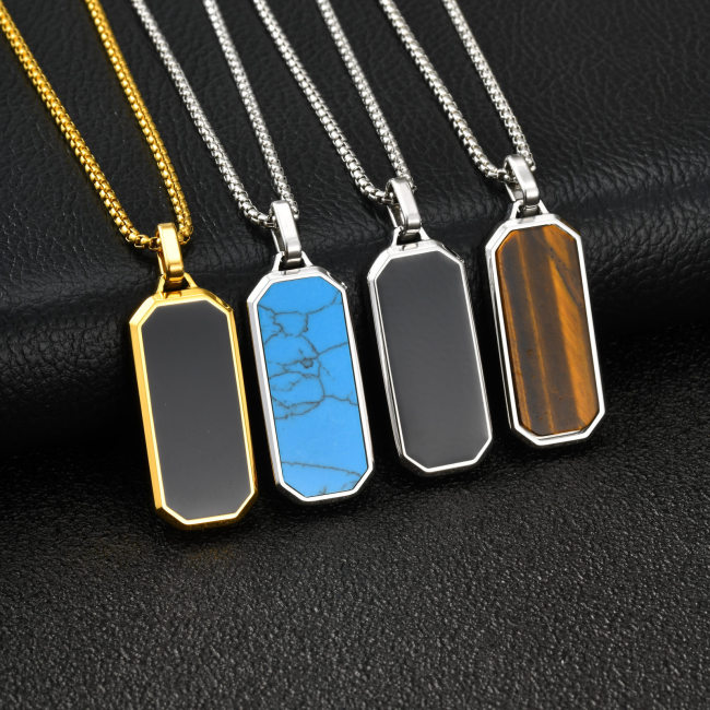 Wholesale Stainless Steel Octagonal Vertical Bar Pendant