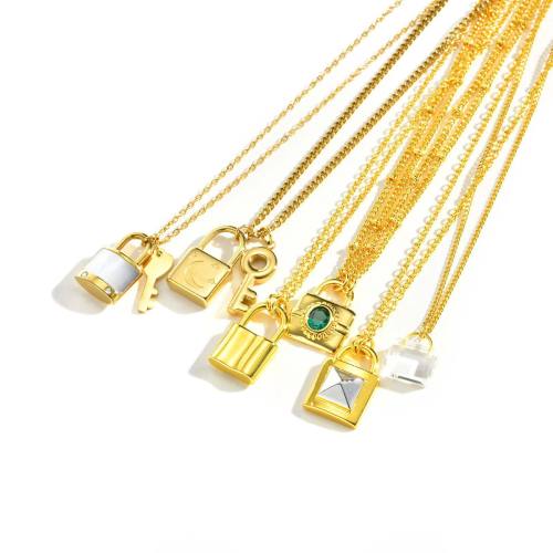 Wholesale Stainless Steel Lock Key Necklace