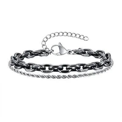 Wholesale Stainless Steel Double Layer Men Bracelet