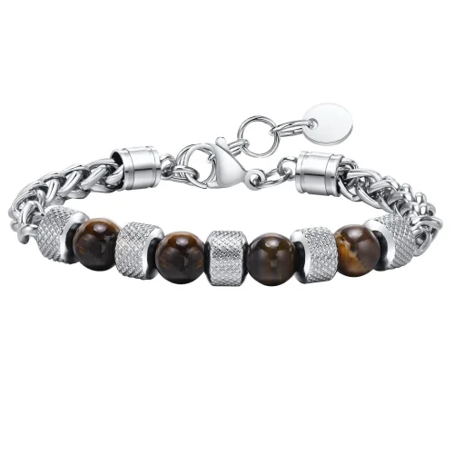 Wholesale Stainless Steel Spiga Wheat Chain Necklace with Beads