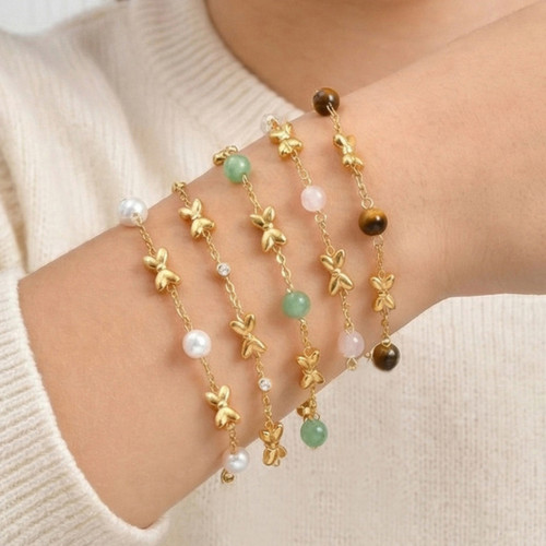 Wholesale Stainless Steel Ribbon Zirconia Bracelet