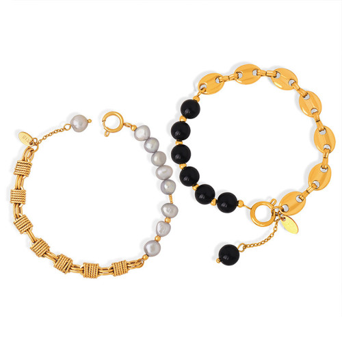 Wholesale Brass Chain and Pearl Bracelet