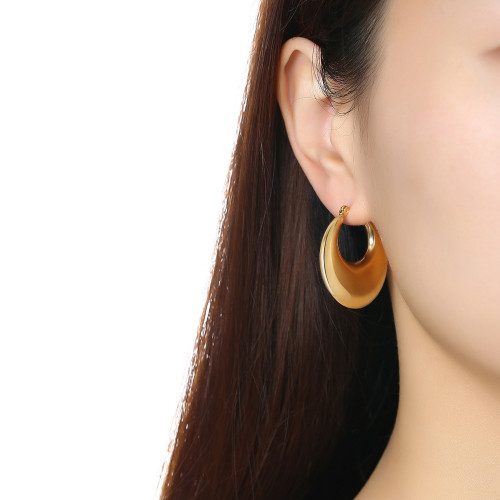 Wholesale Stainless Steel Chunky C Earrings