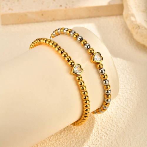 Wholesale Stainless Steel Beads Copper Heart Bracelet