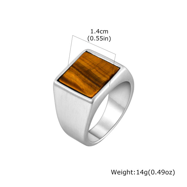 Wholesale Stainless Steel Mens Stone Signet Ring