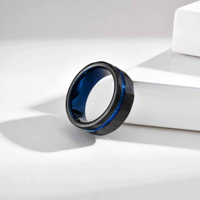 Wholesale Tungsten Hammered Ring