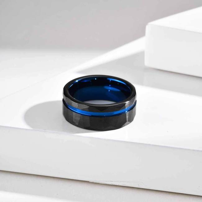 Wholesale Tungsten Hammered Ring
