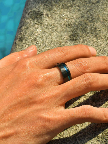 Wholesale Tungsten Hammered Ring