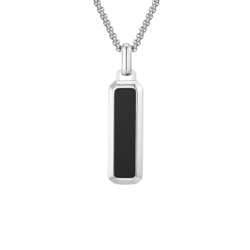 Wholesale Stainless Steel Natural Tiger Eye & Black Onyx Bar Pendant